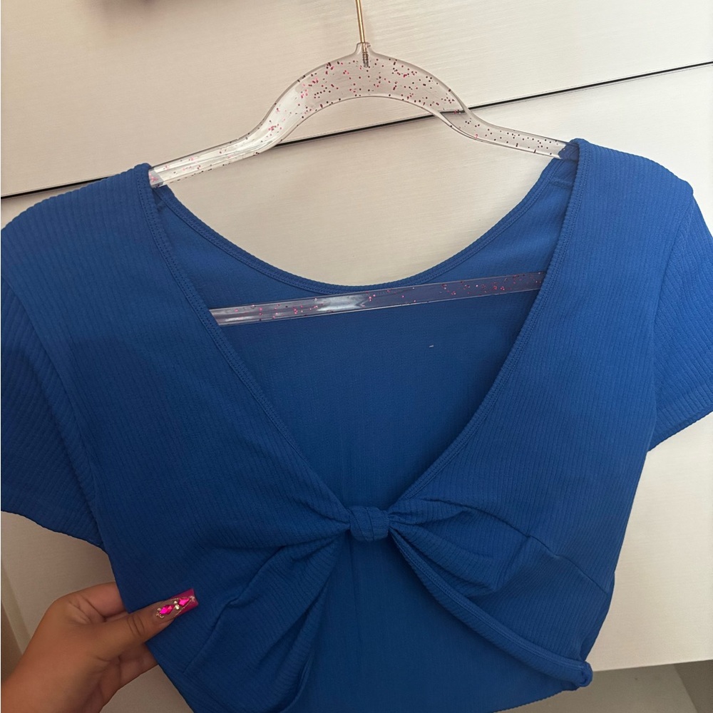 Blue crop top